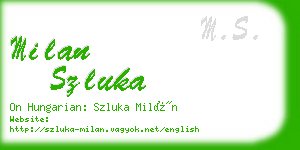 milan szluka business card